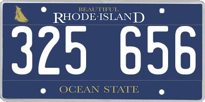 RI license plate 325656