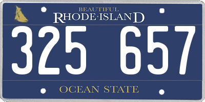 RI license plate 325657