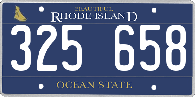 RI license plate 325658
