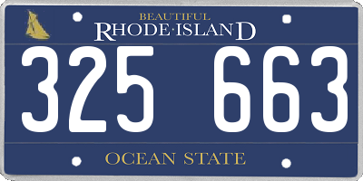 RI license plate 325663