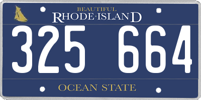 RI license plate 325664