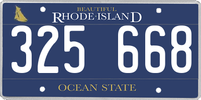 RI license plate 325668