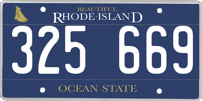 RI license plate 325669