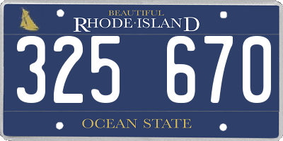 RI license plate 325670