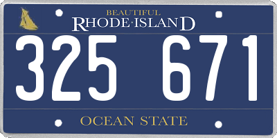 RI license plate 325671