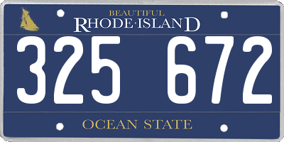 RI license plate 325672