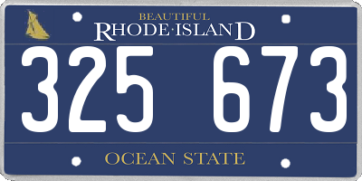 RI license plate 325673