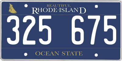 RI license plate 325675