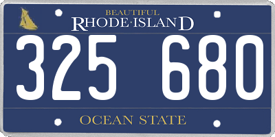 RI license plate 325680