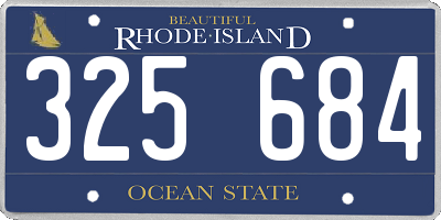 RI license plate 325684