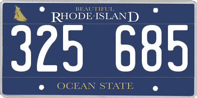 RI license plate 325685