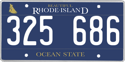 RI license plate 325686
