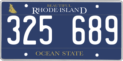 RI license plate 325689