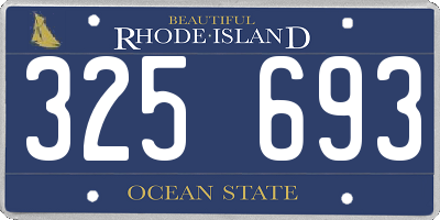 RI license plate 325693