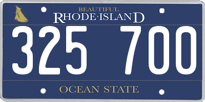 RI license plate 325700