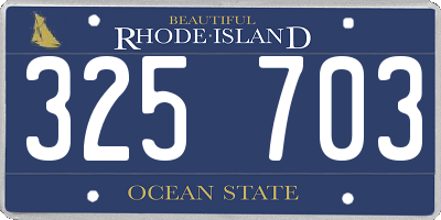 RI license plate 325703