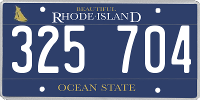 RI license plate 325704