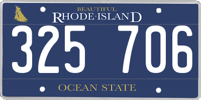 RI license plate 325706