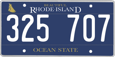 RI license plate 325707