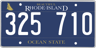 RI license plate 325710