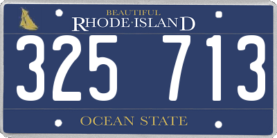 RI license plate 325713