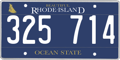 RI license plate 325714