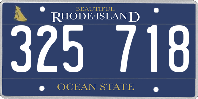 RI license plate 325718