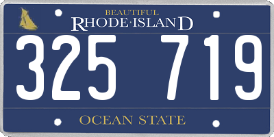 RI license plate 325719