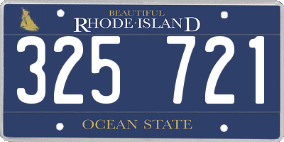 RI license plate 325721