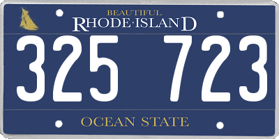RI license plate 325723