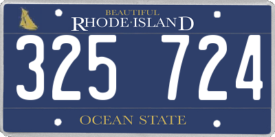 RI license plate 325724