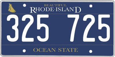 RI license plate 325725