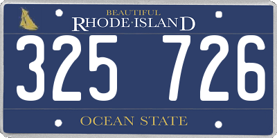 RI license plate 325726