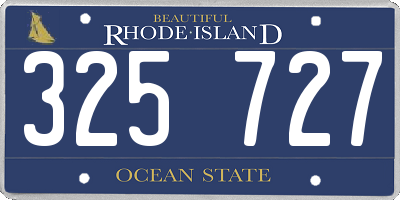 RI license plate 325727