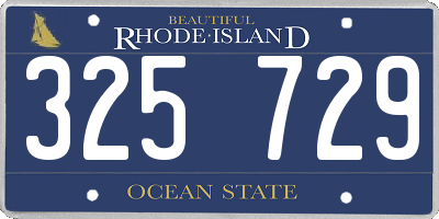 RI license plate 325729