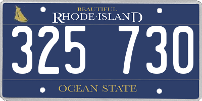 RI license plate 325730