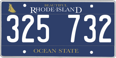 RI license plate 325732