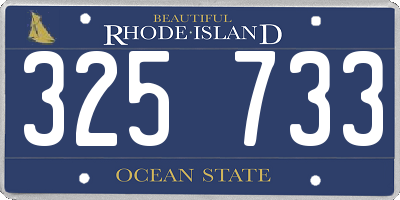RI license plate 325733