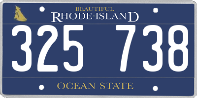 RI license plate 325738