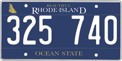 RI license plate 325740