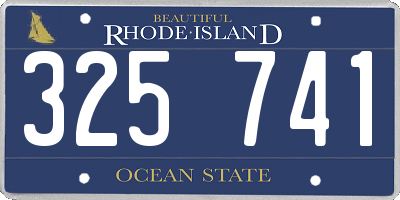 RI license plate 325741