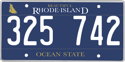 RI license plate 325742