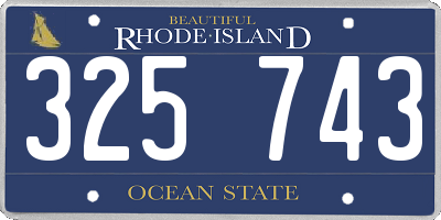 RI license plate 325743