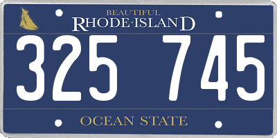 RI license plate 325745