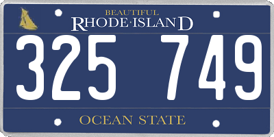 RI license plate 325749