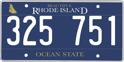 RI license plate 325751