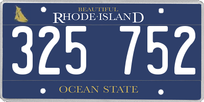 RI license plate 325752