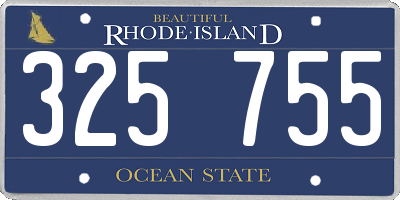 RI license plate 325755