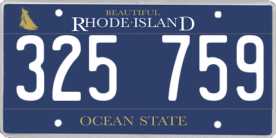 RI license plate 325759