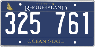 RI license plate 325761